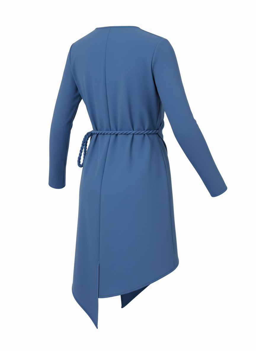 Asymmetrical Hem Front Wrap Blouse