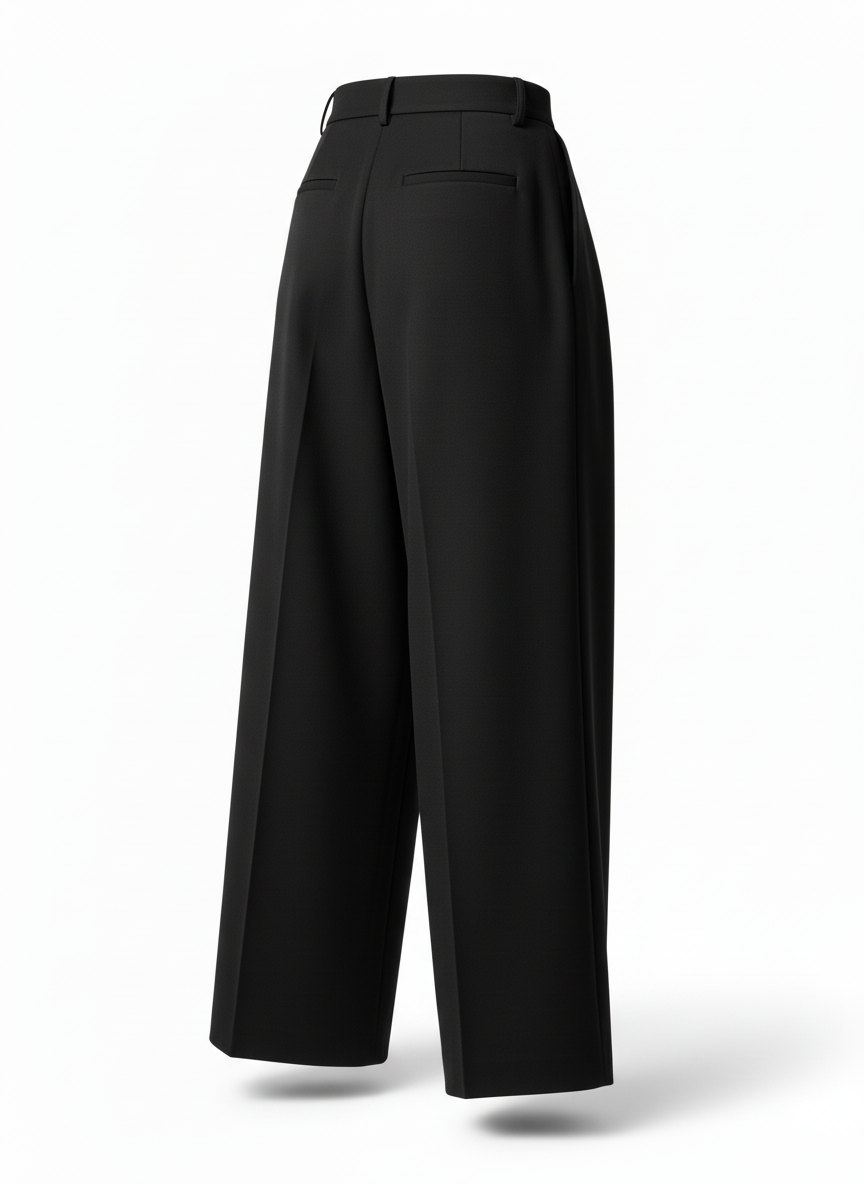 High Waist Wide Leg Pleated Trousers