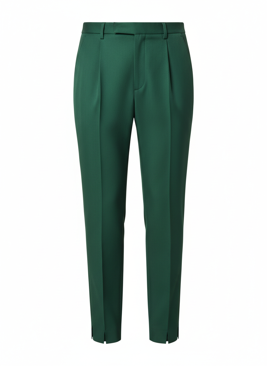 Pleated Front Tapered Leg Formal Pants