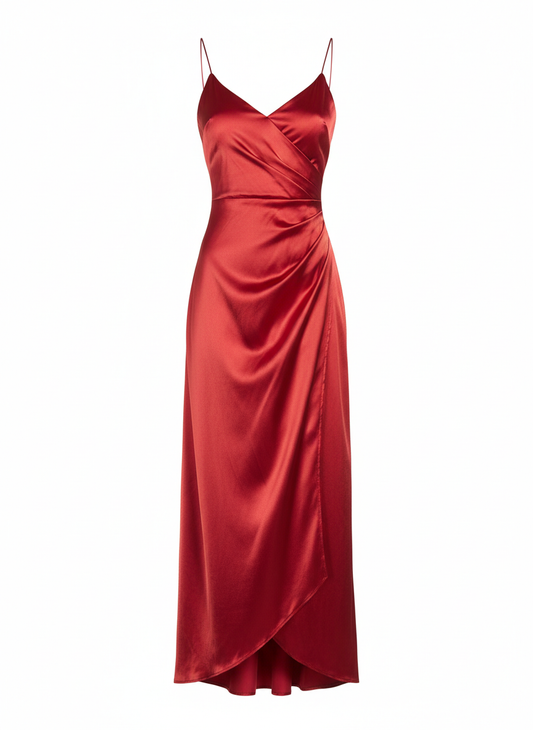 Satin Finish Bias Cut Formal Dress