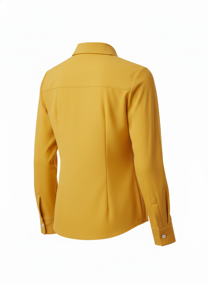 Button Front Pintuck Detail Blouse