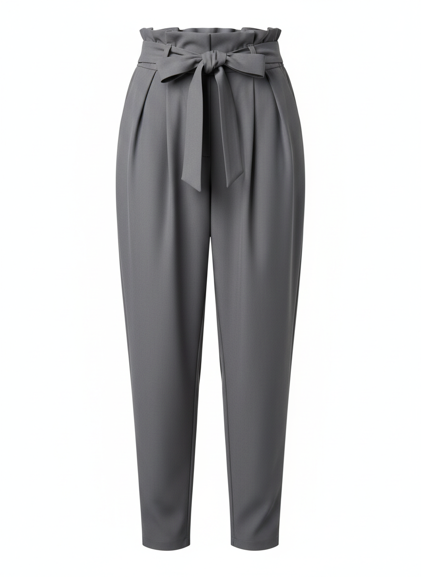 Paperbag Waist Relaxed Fit Dress Pants